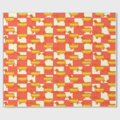 Schattige Dachshund Hot Dog Cadeaupapier (Vlak)