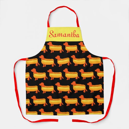 Schattige Dachshund Hot Dog Schort (Voorkant)