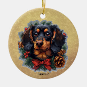 Schattige Dachshund Puppy Dog Christmas Ornament