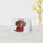 Schattige Dachshund Puppy  Kaart (Gele Bloem)