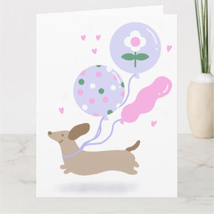 Schattige Dachshund Saus Hond Liefhebber Feest Roz Kaart
