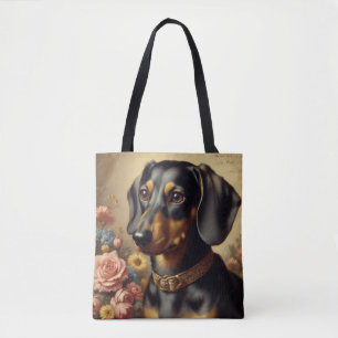 Schattige  Dachshund Schilderen Draagtas