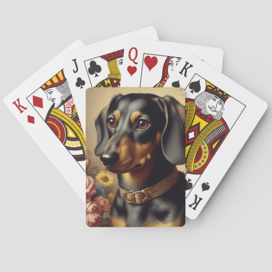 Schattige  Dachshund Schilderen Pokerkaarten (Achterkant)