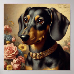 Schattige Dachshund Schilderen Poster