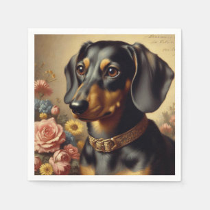 Schattige Dachshund Schilderen Servet