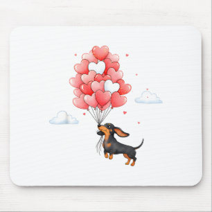 Schattige Dachshund Valentijnshart Ballon Hondenli Muismat