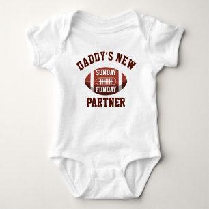 Schattige Daddy's New Sunday Funday Partner Footba Romper