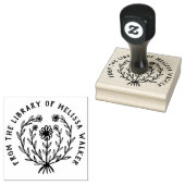 Schattige Daisy Bloemige Aangepaste Eigen Tekst Ex Rubberstempel (Gestempeld)