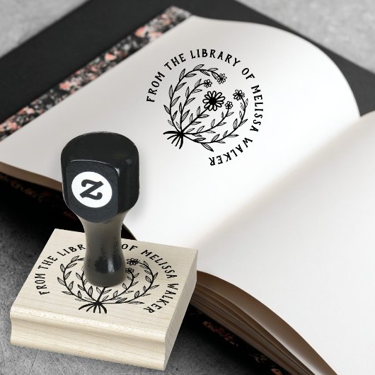 Schattige Daisy Bloemige Aangepaste Eigen Tekst Ex Rubberstempel