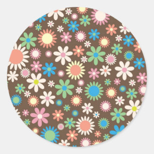 Schattige Daisy bloemmotief Ronde Sticker