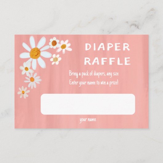 Schattige Daisy Boeket Handbeschilderd Custom Baby Informatiekaartje (Achterkant)