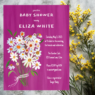 Schattige Daisy Boeket Handbeschilderd Custom Baby Kaart