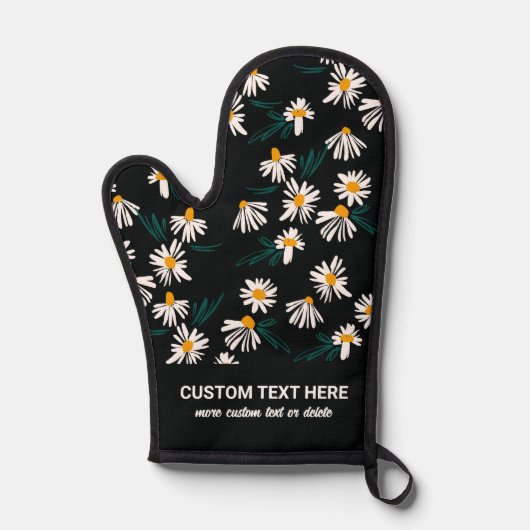 Schattige Daisy Floral Pattern Uw aangepaste tekst Ovenwant (Voorkant)