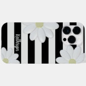 Schattige Daisy Floral Zwart-wit Strepen Case-Mate iPhone Case (Achterkant (horizontaal))