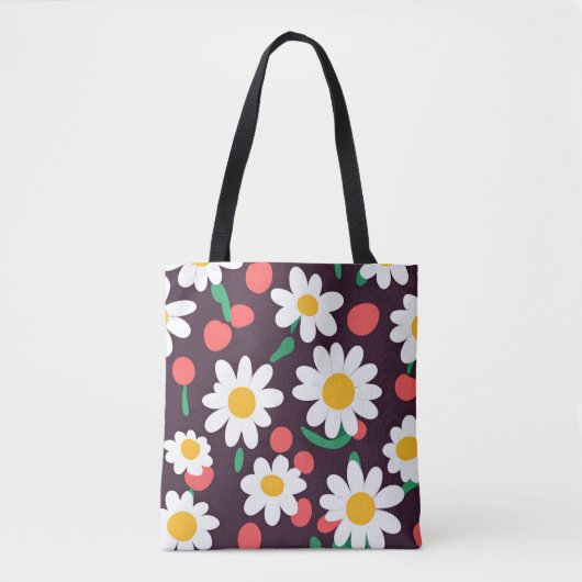 Schattige Daisy Flower Botanical patroonschool mei Draagtas (Voorkant)