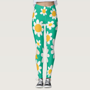 Schattige Daisy Flower Botanical patroonschool mei Leggings