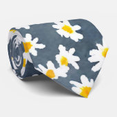 Schattige Daisy Flower Botanical patroonschool mei Stropdas (Opgerold)