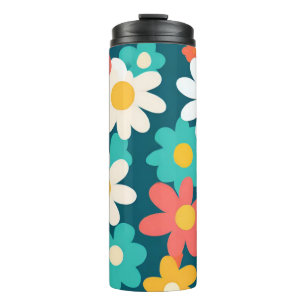 Schattige Daisy Flower Botanical patroonschool mei Thermosbeker