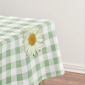 Schattige Daisy Pattern op Sage Gingham Plaid Tafelkleed (Voorbeeld)