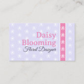 Schattige Daisy Pattern Pastel Licht Lila Roze Blo Visitekaartje (Voorkant)