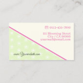 Schattige Daisy Pattern Pastel Lime Groen Roze Blo Visitekaartje (Achterkant)