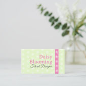 Schattige Daisy Pattern Pastel Lime Groen Roze Blo Visitekaartje (Staand voorkant)