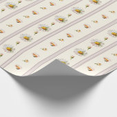 Schattige  Daisy Stripes Crème Wit Cadeaupapier (Hoek)
