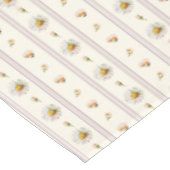 Schattige Daisy Stripes Crème Wit Tafelkleed (Gekanteld)