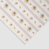 Schattige  Daisy Stripes Crème Wit Tissuepapier (Detail)