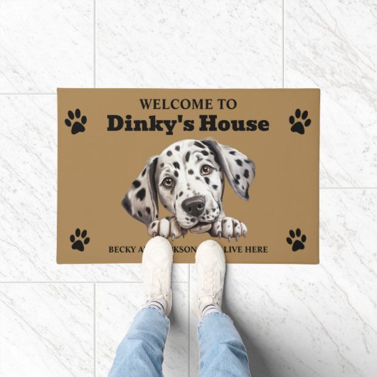 Schattige Dalmatiër Hond Deurmat (Binnen)