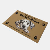 Schattige Dalmatiër Hond Deurmat (Schuin)