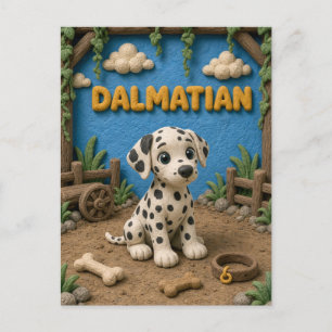 Schattige Dalmatische Puppy, Baby Hond Briefkaart