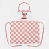 schattige dame voegt tekst toe schort (Voorkant)