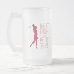 Schattige Dames Golf T-shirt Grappige Humor Sport Matglas Bierpul