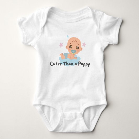 👶 "Schattige dan een puppy"🐾💖 Romper (Voorkant)
