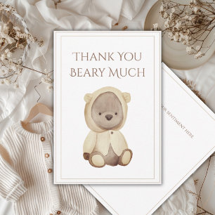 Schattige Dank Je Beary Veel Baby Shower Kaart