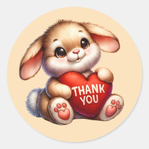 Schattige Dank je konijn Ronde Sticker