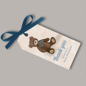 Schattige "Dank je wel" teddybeer voor babyshower Cadeaulabel