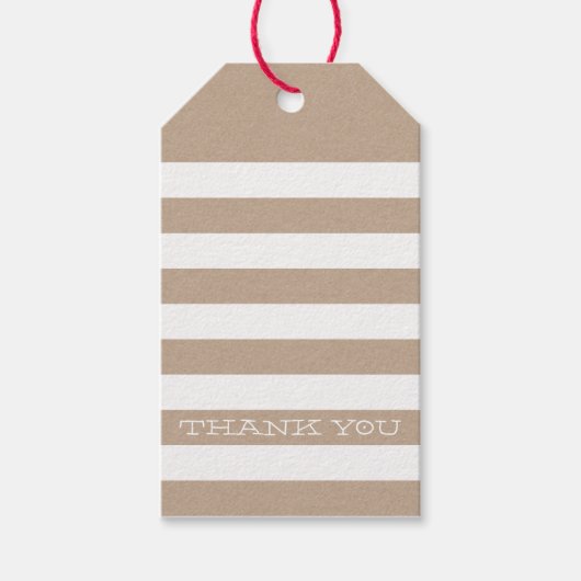 SCHATTIGE DANK U LABEL moderne streep eenvoudige k Cadeaulabel (Voorkant)