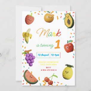 Schattige dansend fruit verjaardagsfeestje kaart