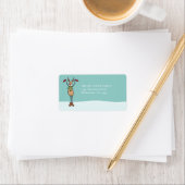 Schattige dansend rendier - Kerstlabel Etiket (Insitu)