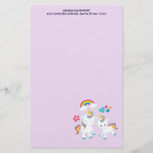 Schattige Dansende Eenhoorns Magische Regenboog & Briefpapier