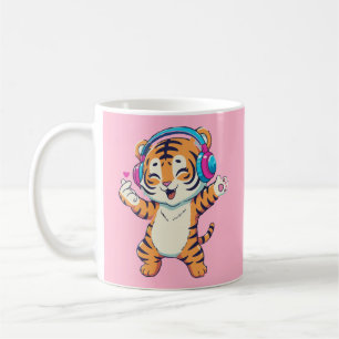 Schattige dansende tijger koffiemok