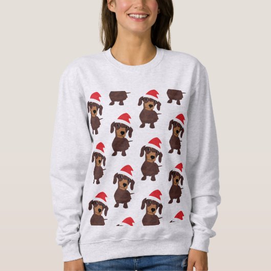Schattige Daschund Pattern Sweatshirt (Voorkant)
