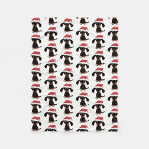 Schattige Dashond Honden Santa Claus Kerstpatroon Fleece Deken