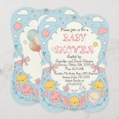 Schattige delicaat Baby shower Kaart (Voorkant / Achterkant)