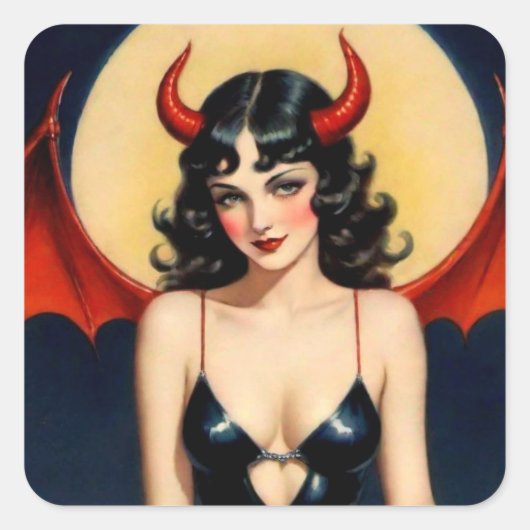 Schattige Devil Girl Sticker (Voorkant)