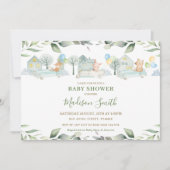 Schattige Dieren Auto's Groene Baby Shower Jongen Kaart (Voorkant)