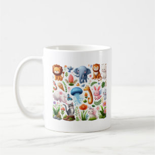 Schattige Dieren Baby Jersey Bodysuit Koffiemok