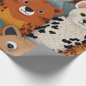 Schattige dieren cadeaupapier (Hoek)